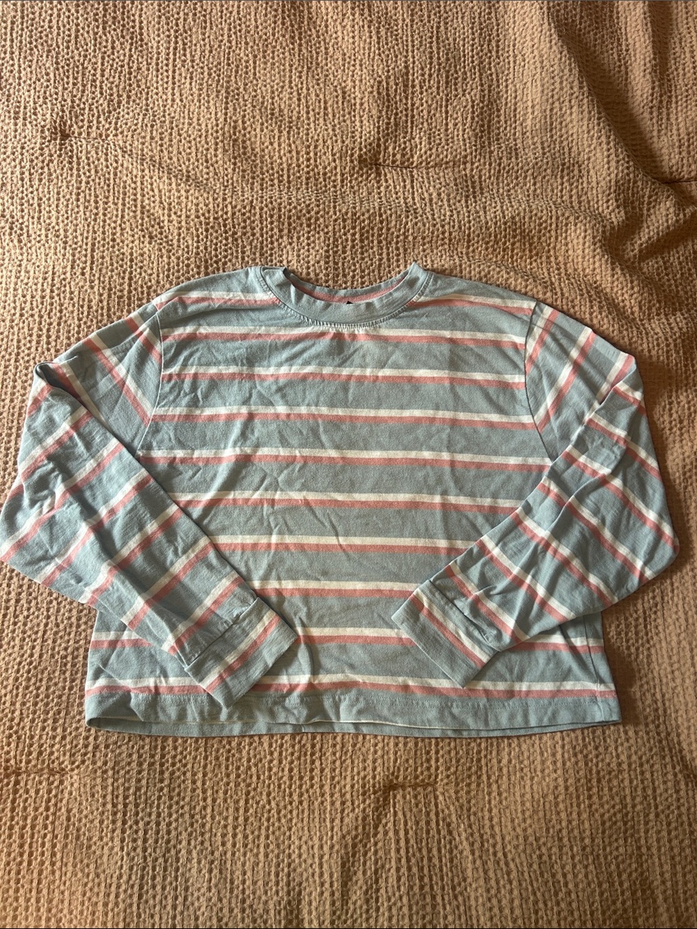 wild fable Striped Long Sleeve Top in Light Blue and Coral